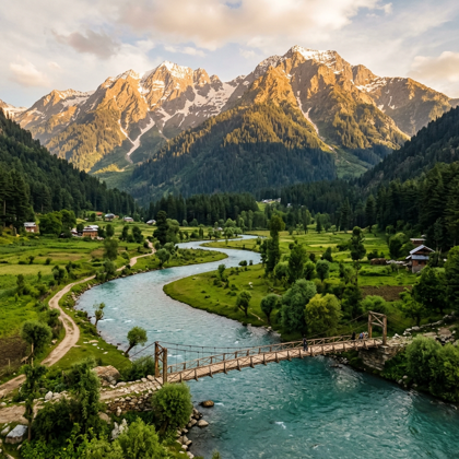 Betaab Valley river view in Pahalgam
